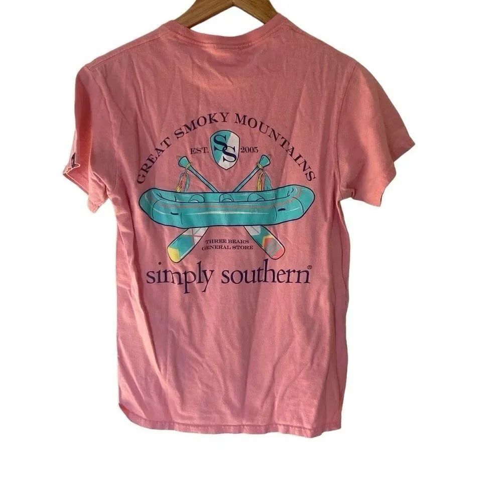 Simply southern great Smokey mountains pink small short sleeve tshirt - Picture 6 of 7